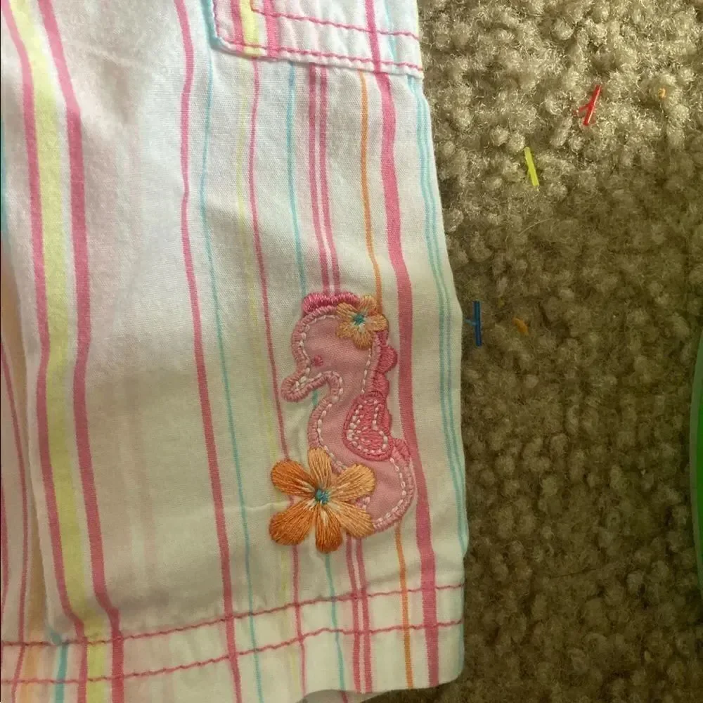 Infant Baby Girl Carters Colorful Striped Seahorse Pants